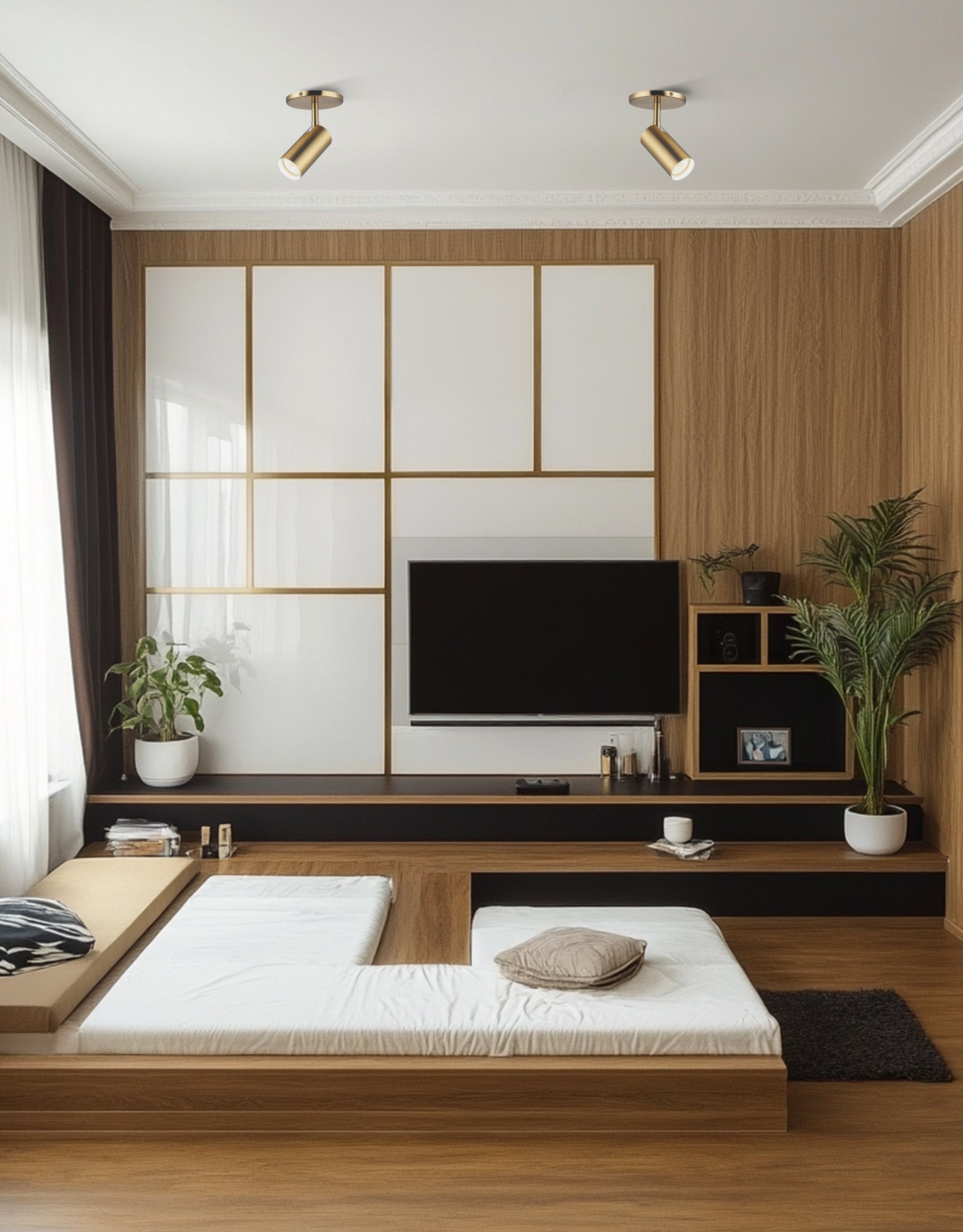 aged brass flush mount