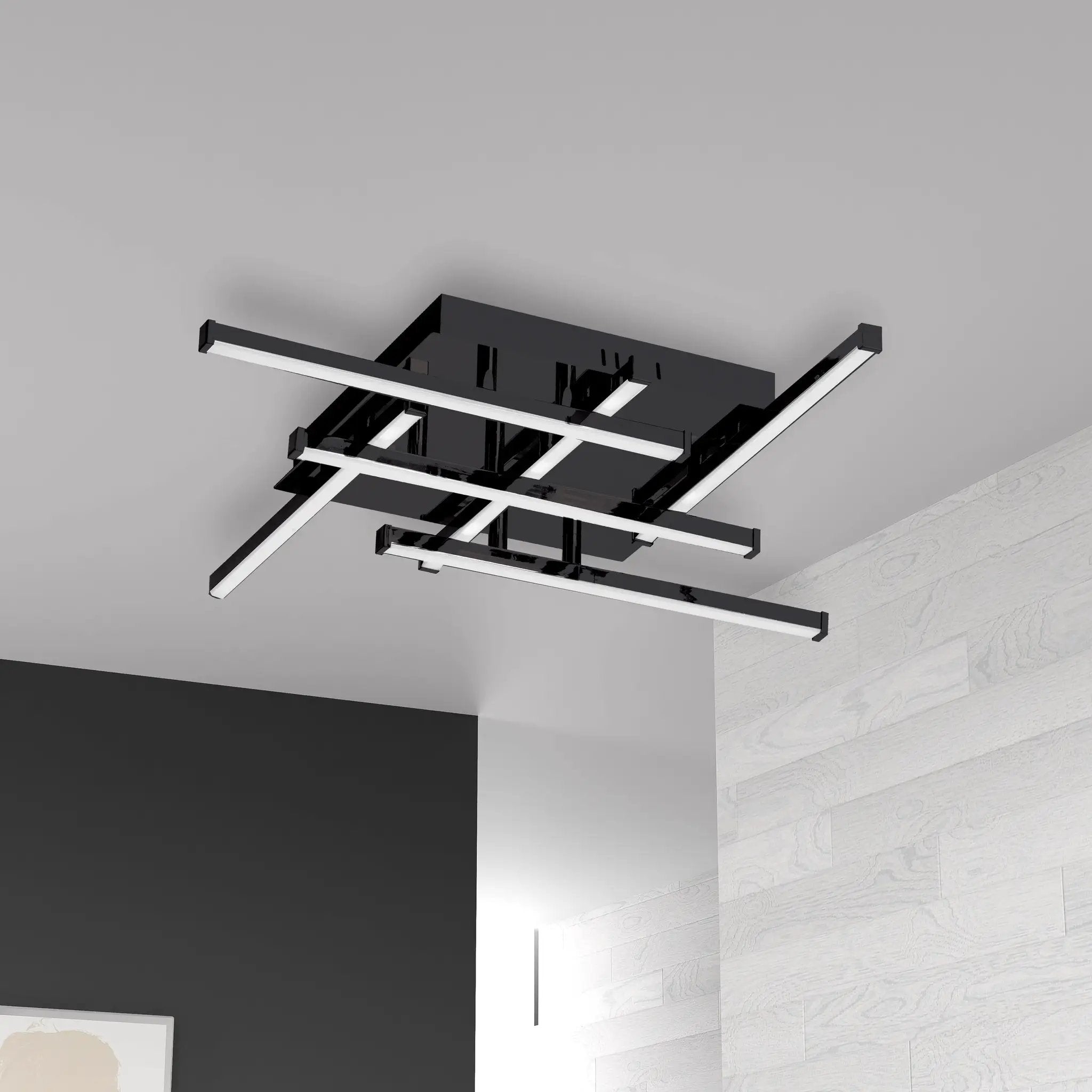 matte black with white acrylic diffuser flush mount