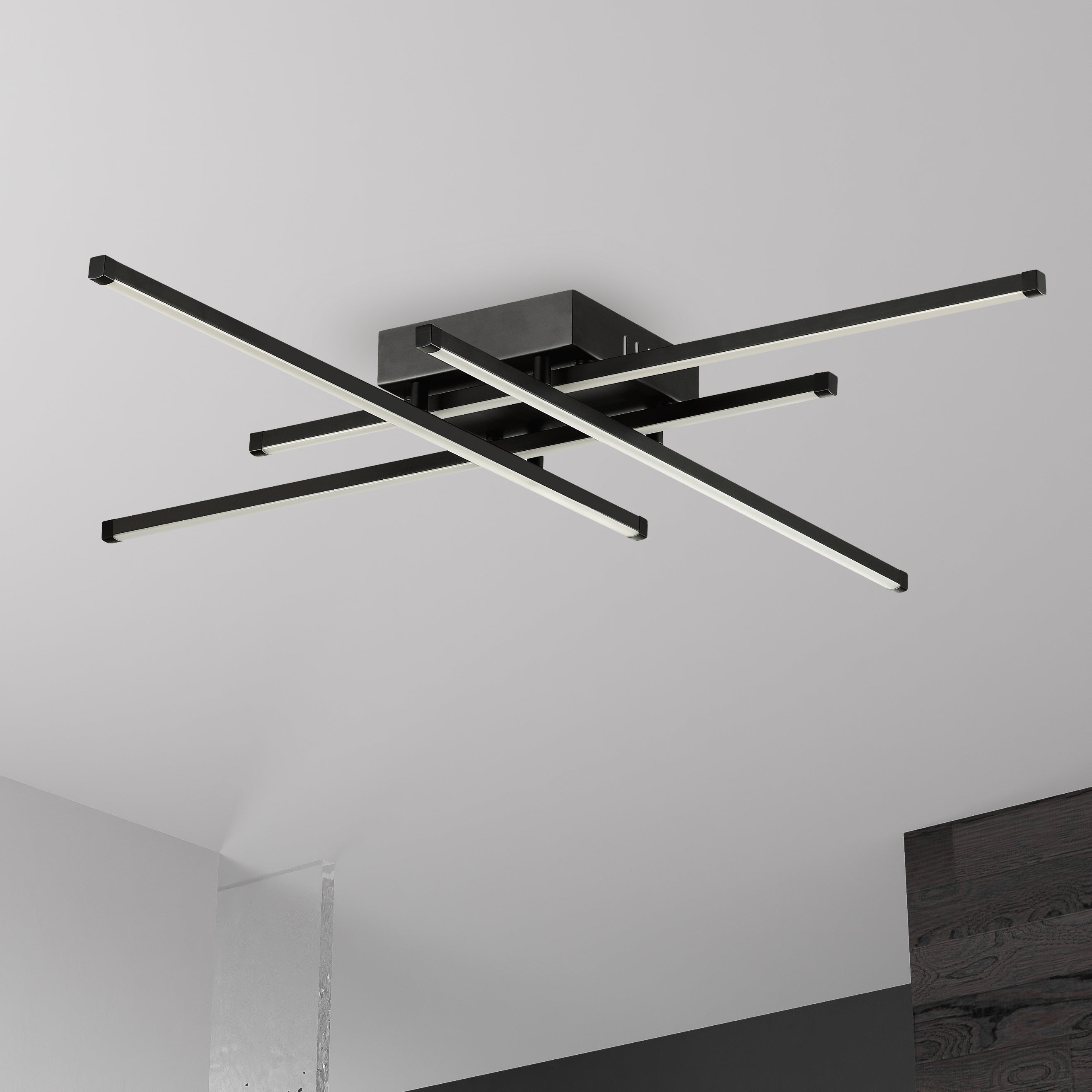 matte black with white acrylic diffuser flush mount