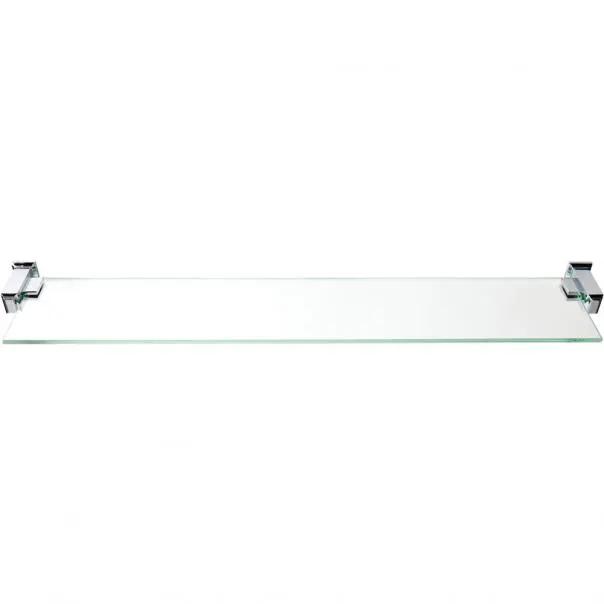 polished chrome glass shelf