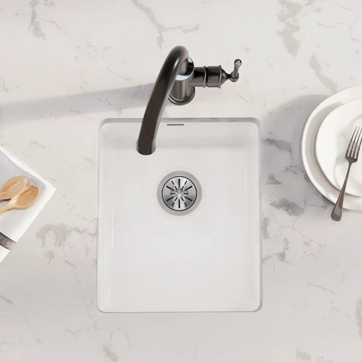 white undermount bar sink
