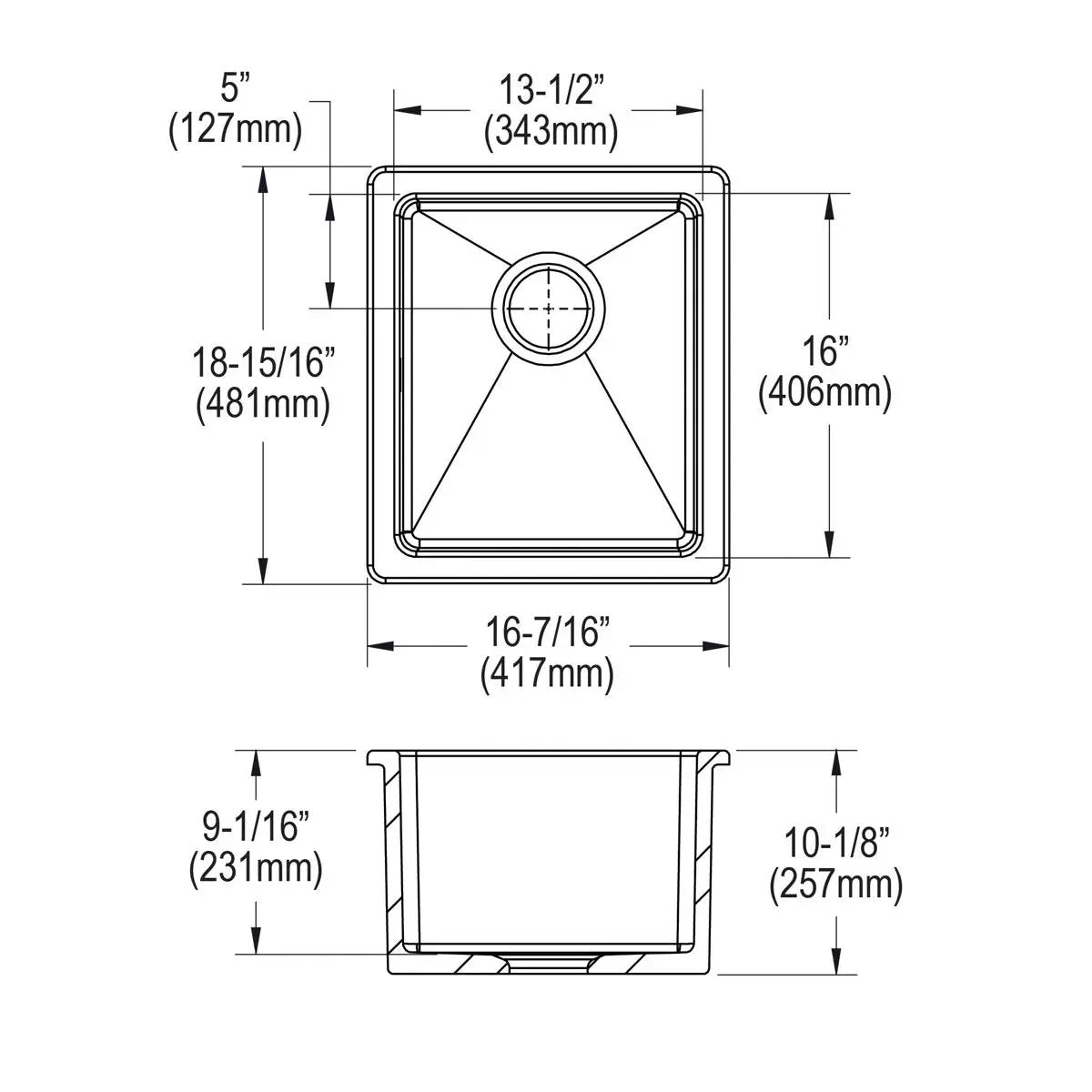 white undermount bar sink