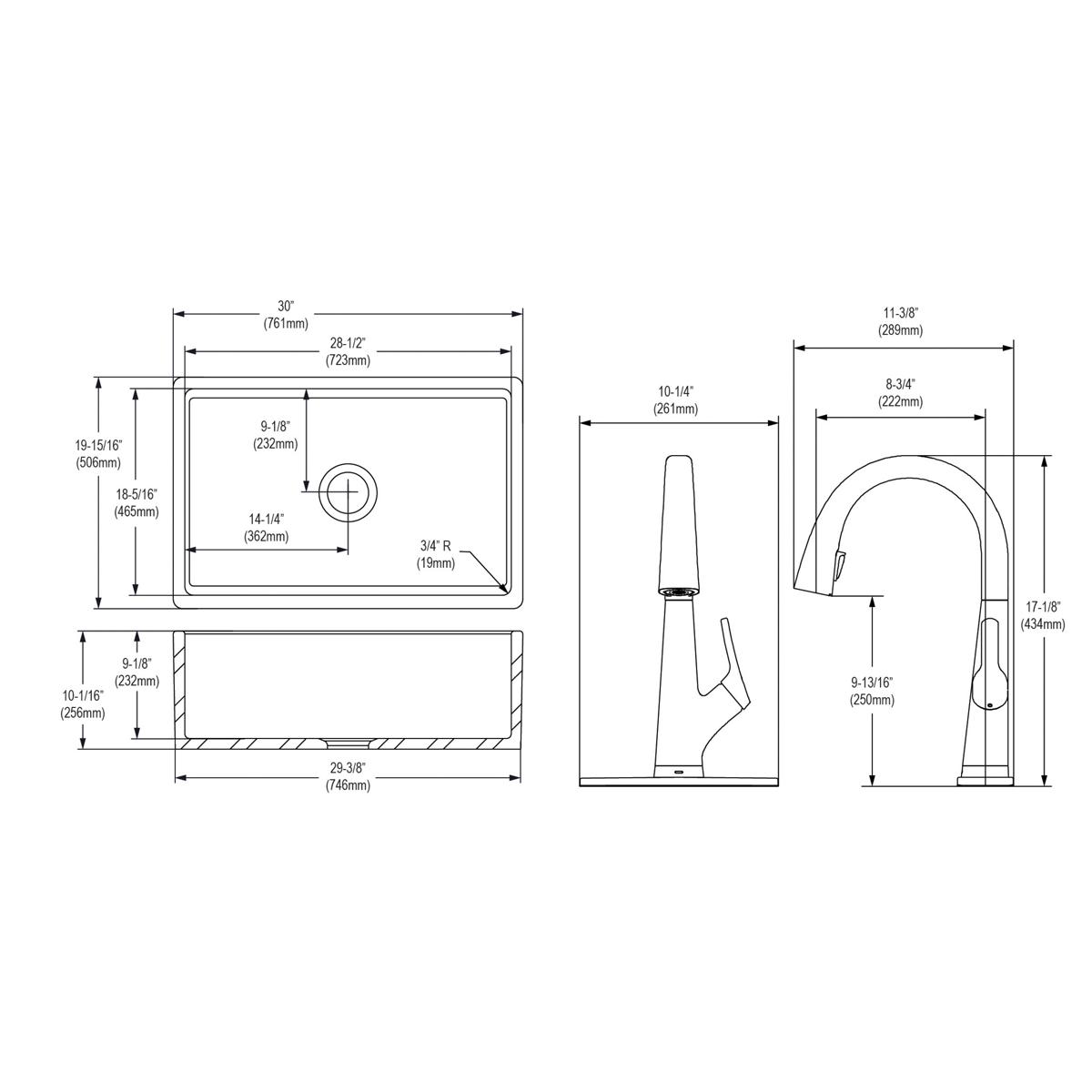 white farmhouse sink