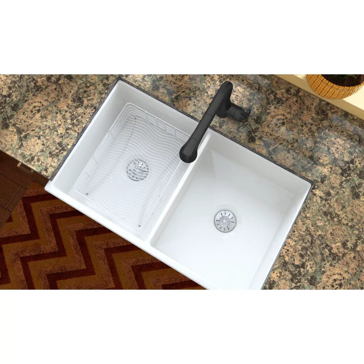 polished stainless steel rinsing basket
