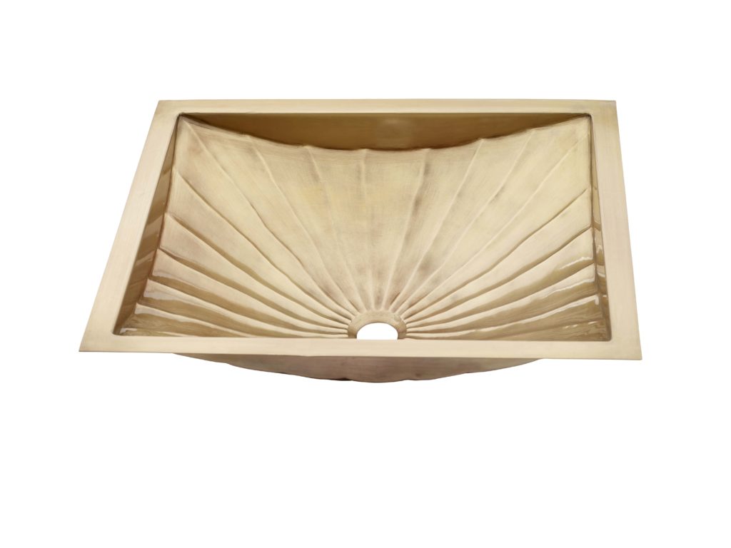 antique satin gold ribbed sink