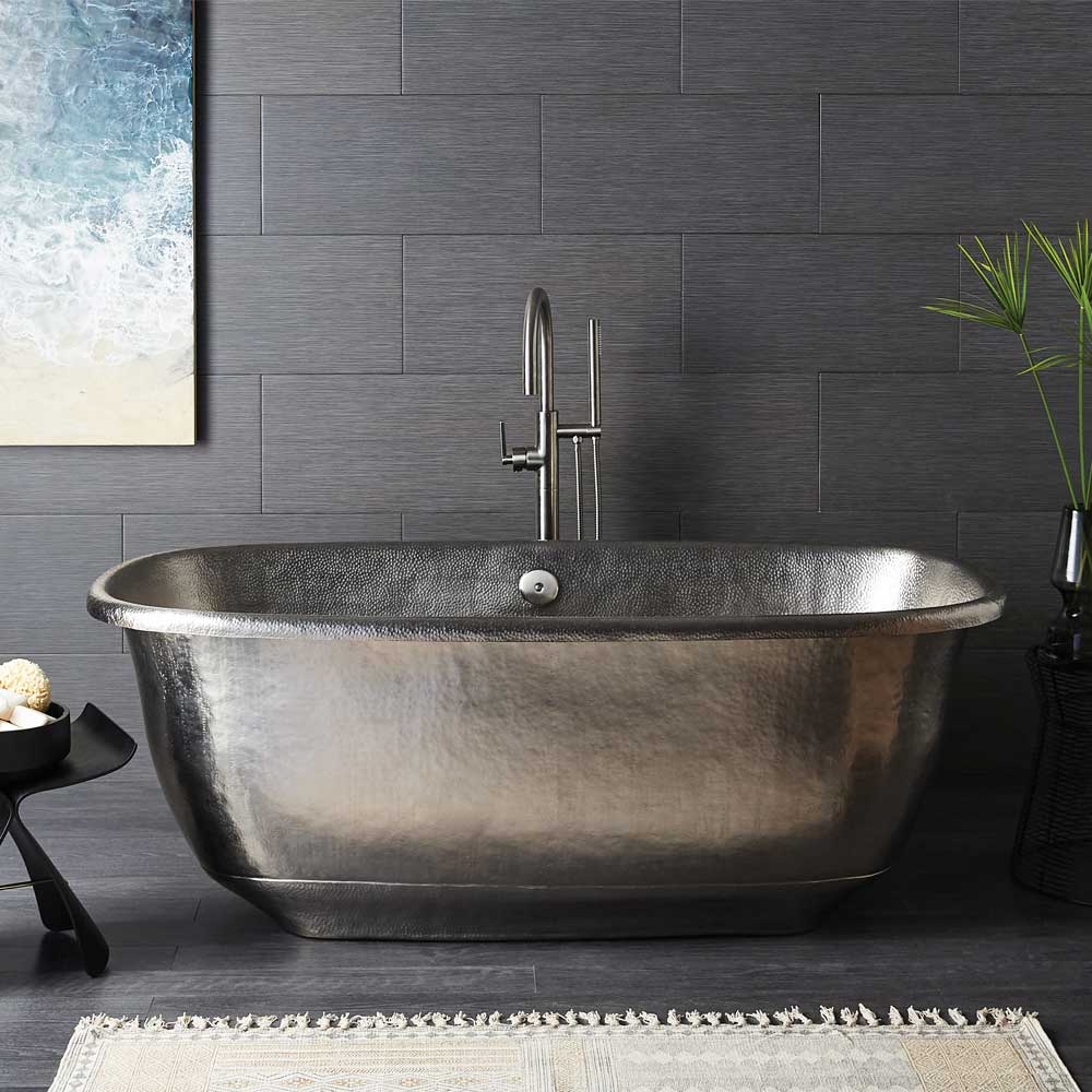 brushed nickel tub