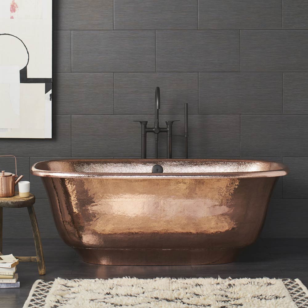 polished copper tub