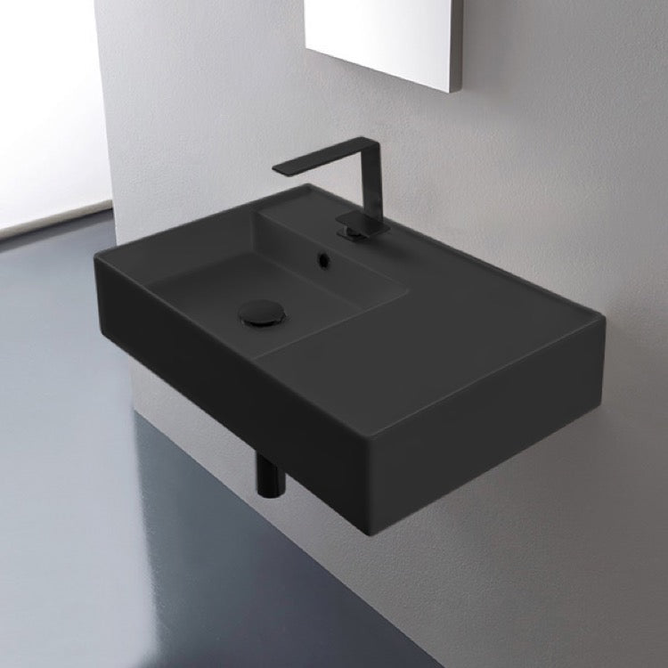 matte black / one hole bathroom sink
