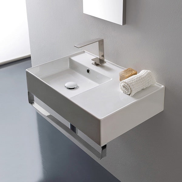 Nameeks Scarabeo Teorema 2.0 24" Ceramic Wall Mount Bathroom Sink - Includes Overflow