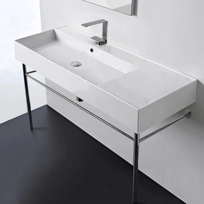 Nameeks Scarabeo Teorema 2.0 48" Rectangular Ceramic Console Bathroom Sink - Includes Overflow by Nameeks