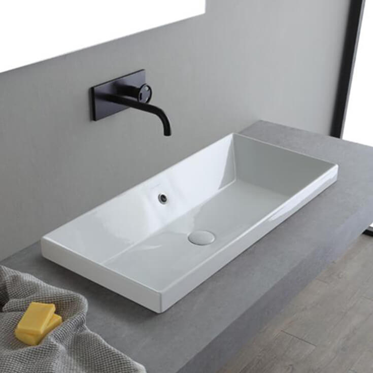 white bathroom sink
