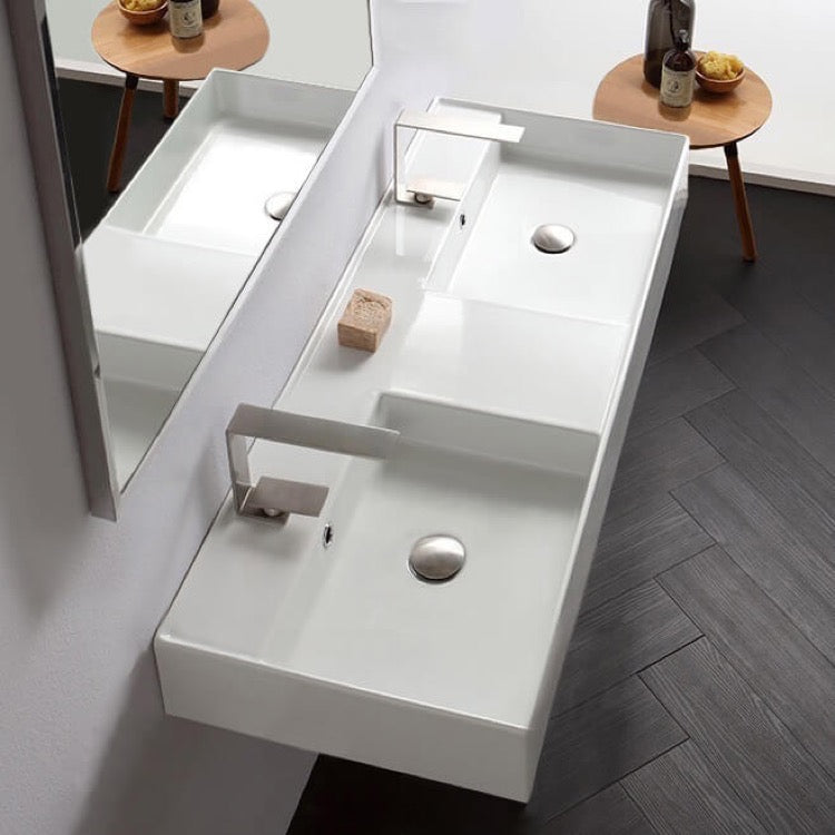 white bathroom sink