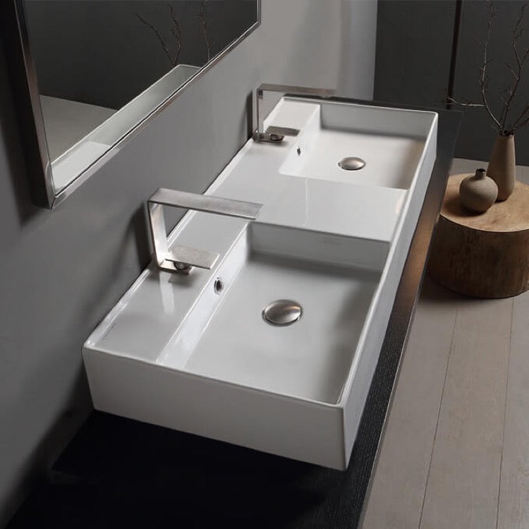 white bathroom sink