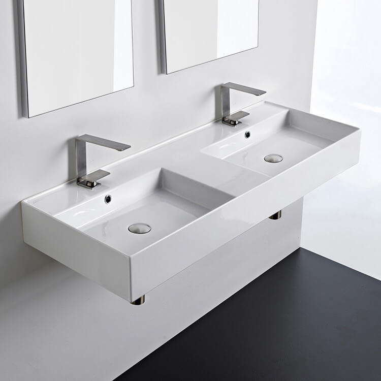 Nameeks Teorema 2 Rectangular Wall Mounted Bathroom Sink