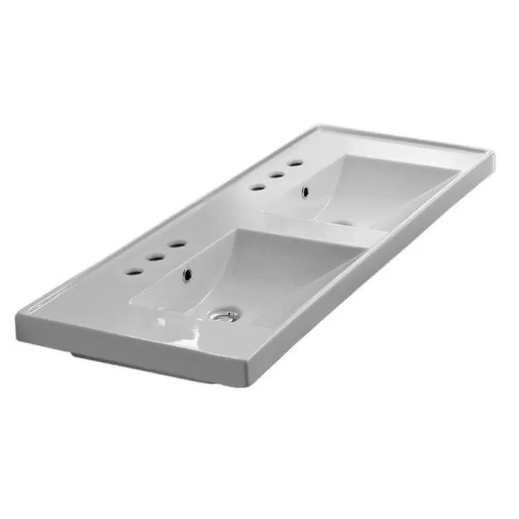 Nameeks Scarabeo 48" Ceramic Wall Mounted/Drop In Bathroom Sink - Includes Overflow by Nameeks
