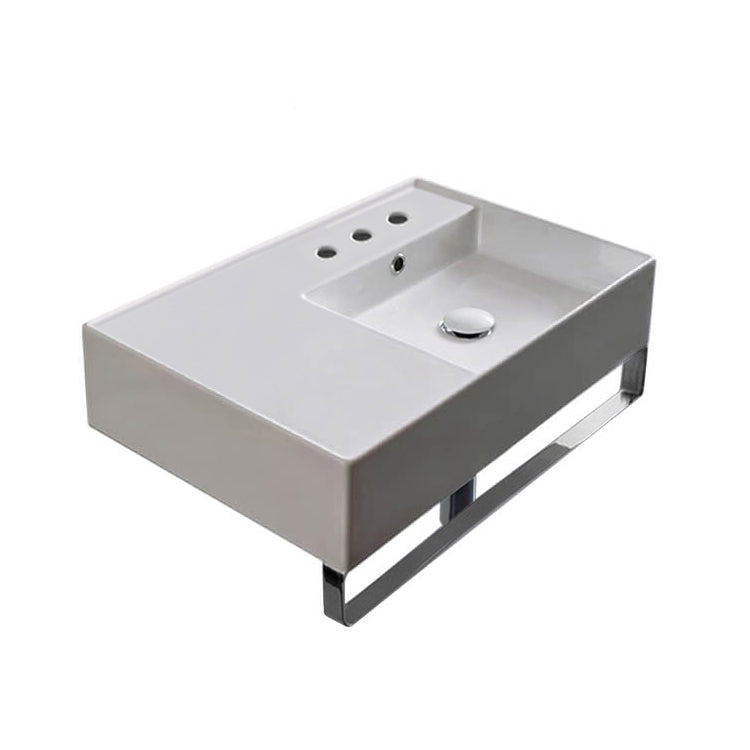 Nameeks Scarabeo Teorema 2.0 24" Rectangular Ceramic Wall Mounted Bathroom Sink - Includes Overflow