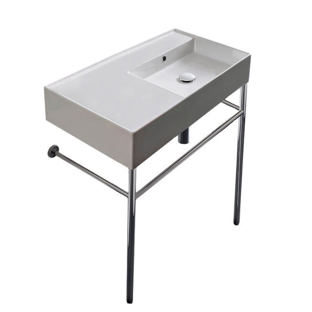 Nameeks Scarabeo Teorema 2.0 32" Rectangular Ceramic Console Bathroom Sink - Includes Overflow