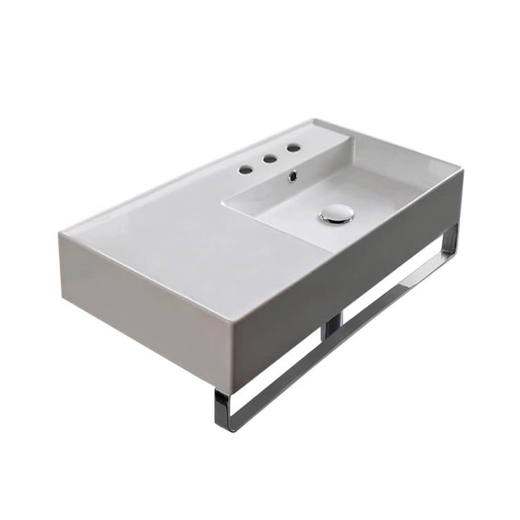 Nameeks Scarabeo Teorema 2.0 32" Rectangular Ceramic Wall Mounted Bathroom Sink - Includes Overflow