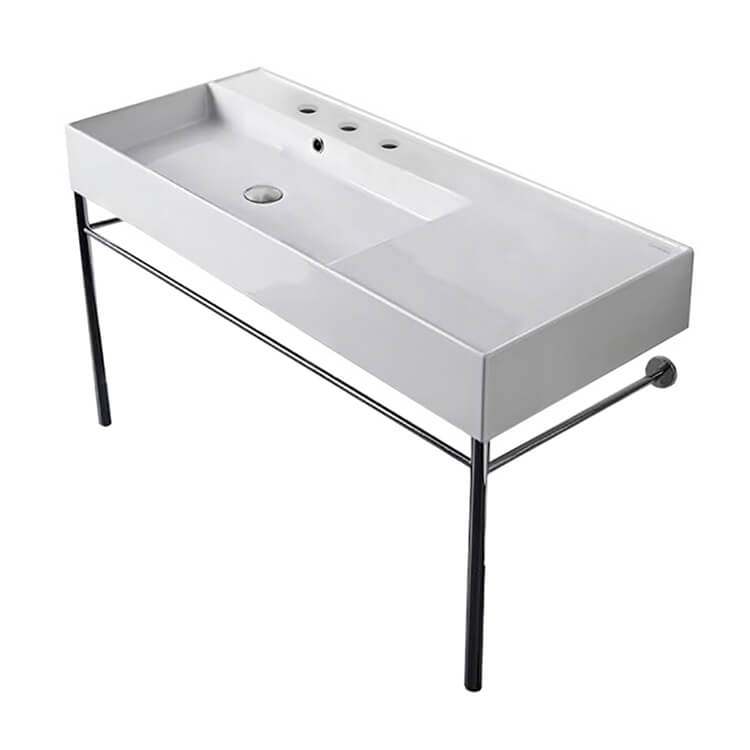 Nameeks Scarabeo Teorema 2.0 40" Rectangular Ceramic Console Bathroom Sink - Includes Overflow by Nameeks