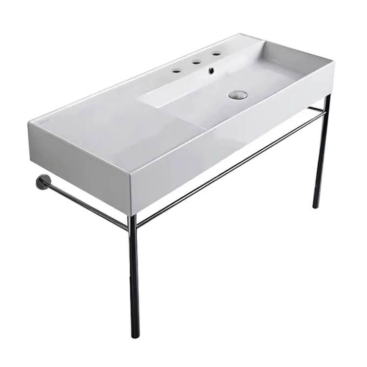 Nameeks Scarabeo Teorema 2.0 40" Rectangular Ceramic Console Bathroom Sink - Includes Overflow by Nameeks