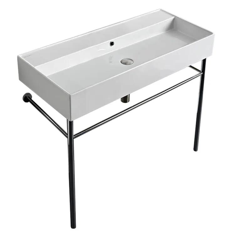white bathroom sink