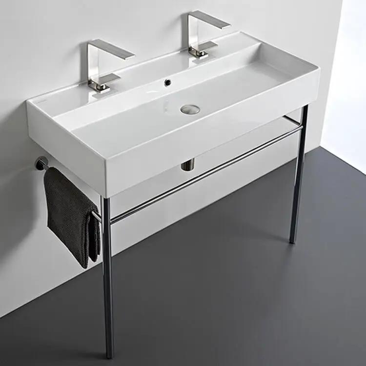 white bathroom sink