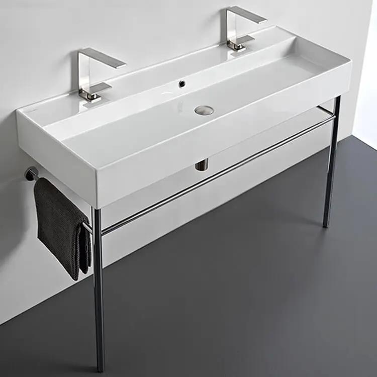 white bathroom sink