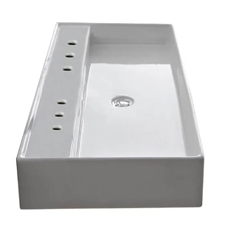 Nameeks Scarabeo 47-1/4" Ceramic Bathroom Sink for Vessel or Wall Mounted Installation - Includes Overflow by Nameeks