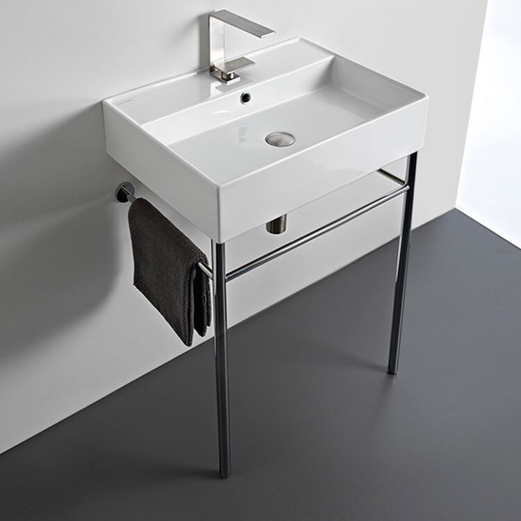 white bathroom sink