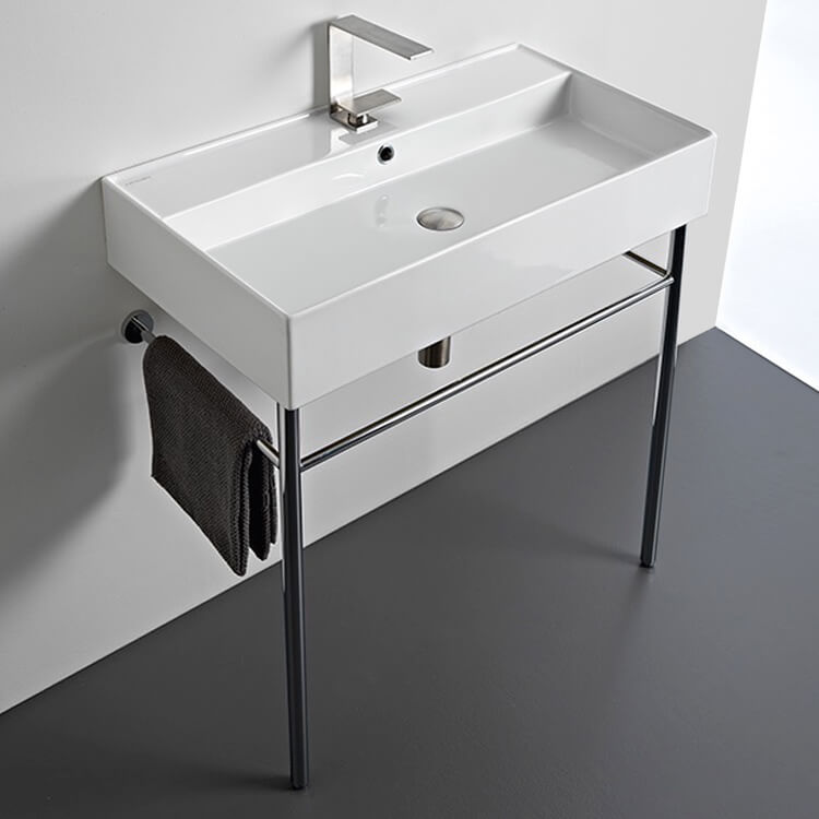 white bathroom sink