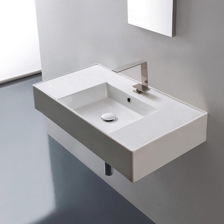 white bathroom sink