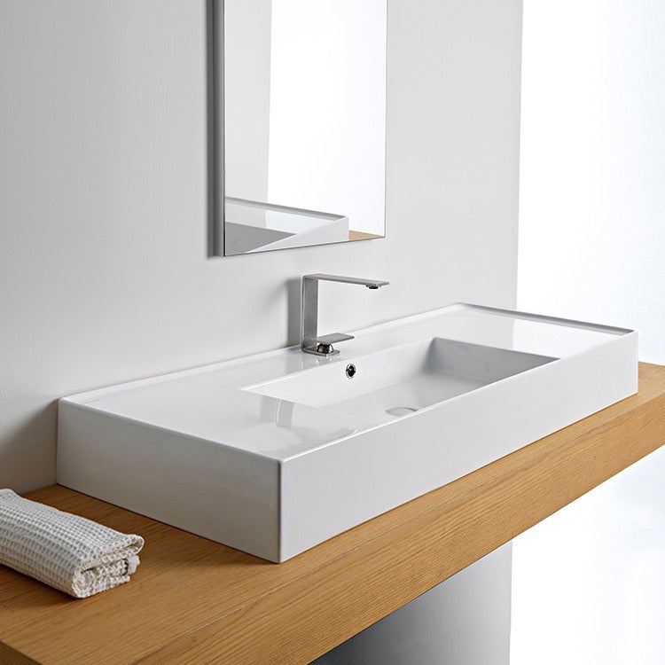 white bathroom sink