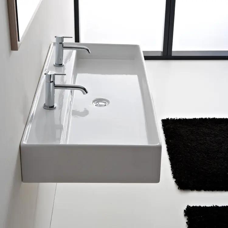 white bathroom sink