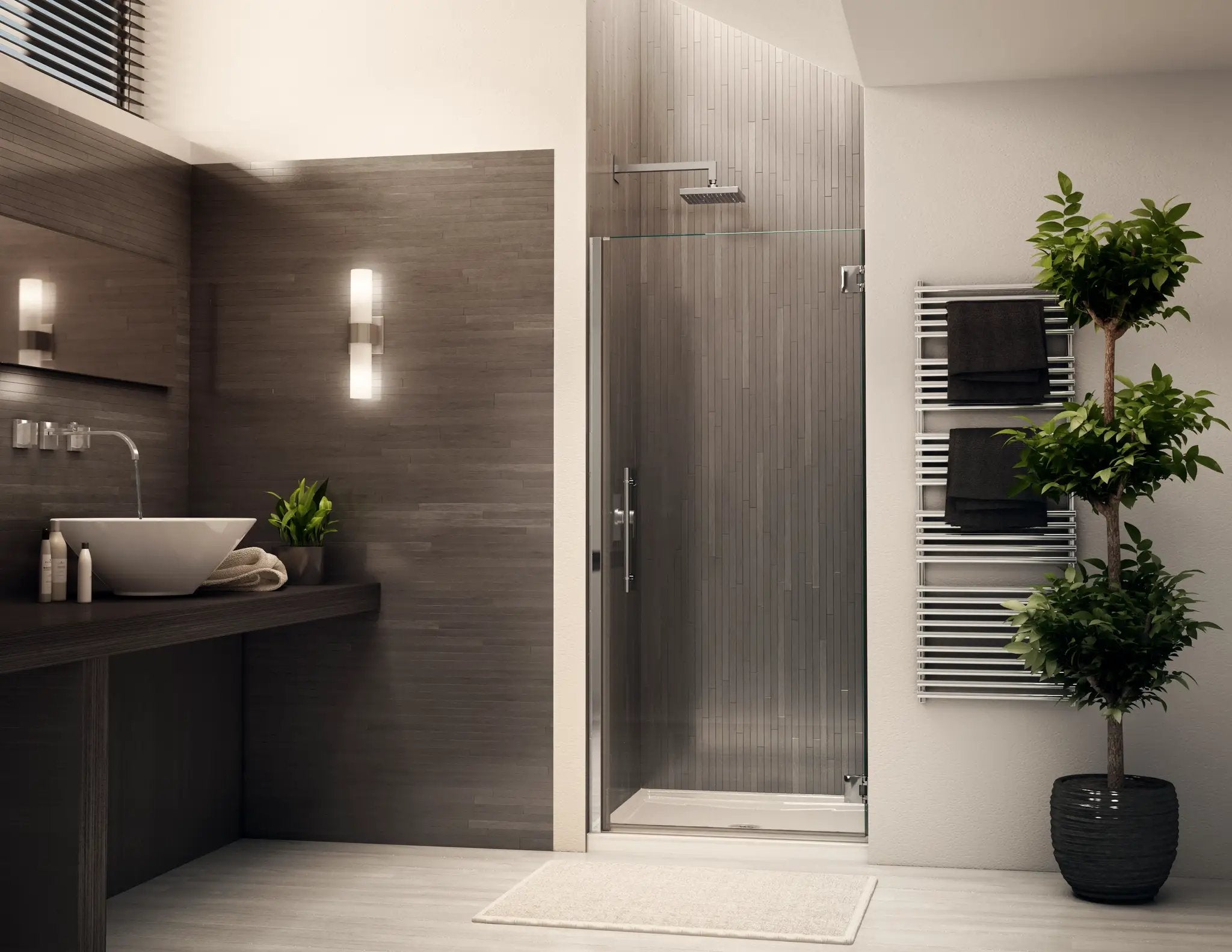 chrome shower door