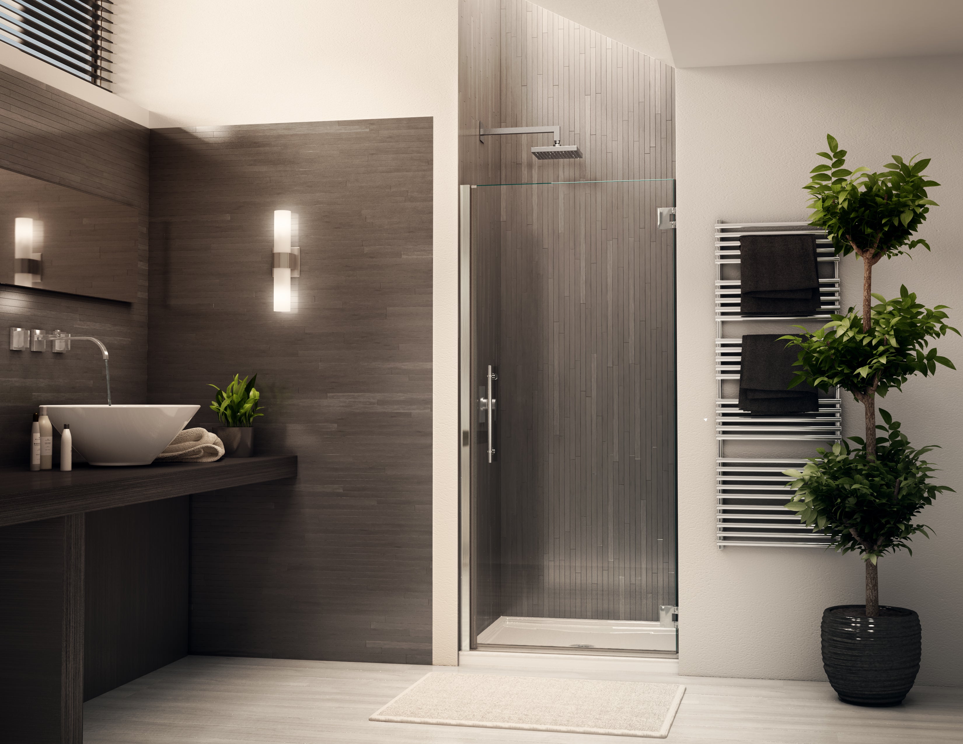 brushed nickel shower door