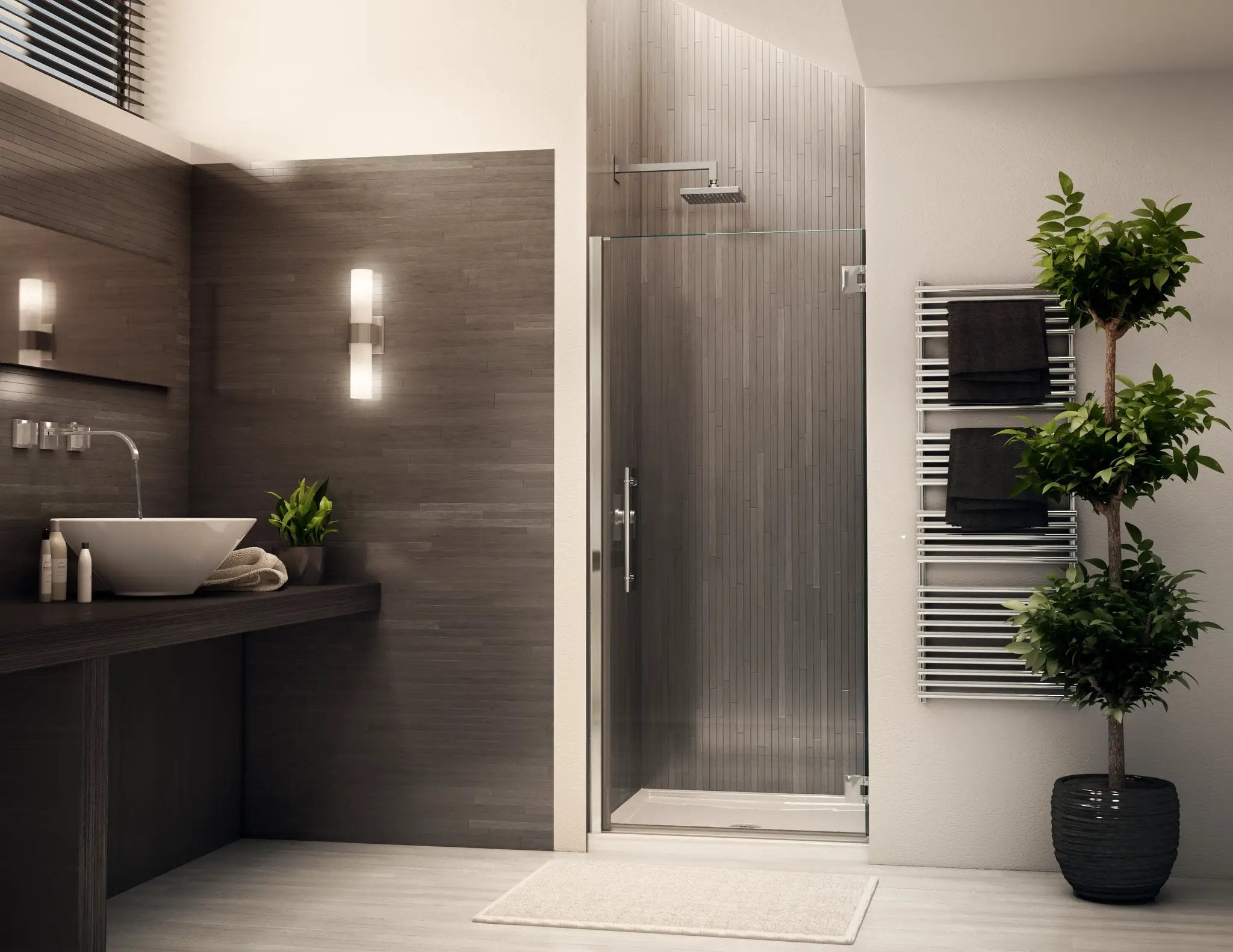 brushed nickel shower door