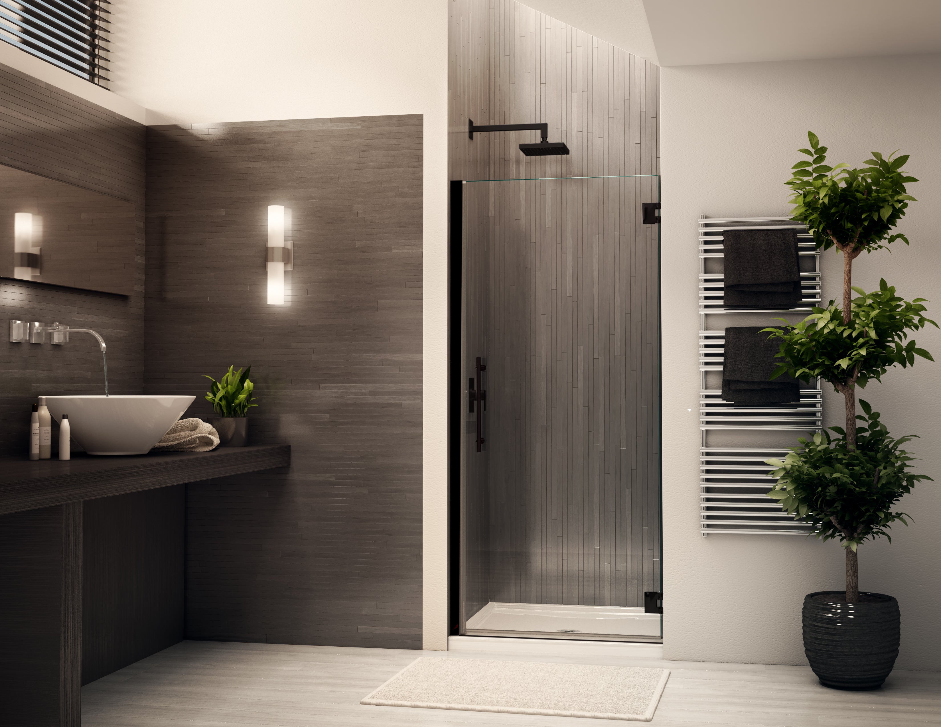 matte black shower door