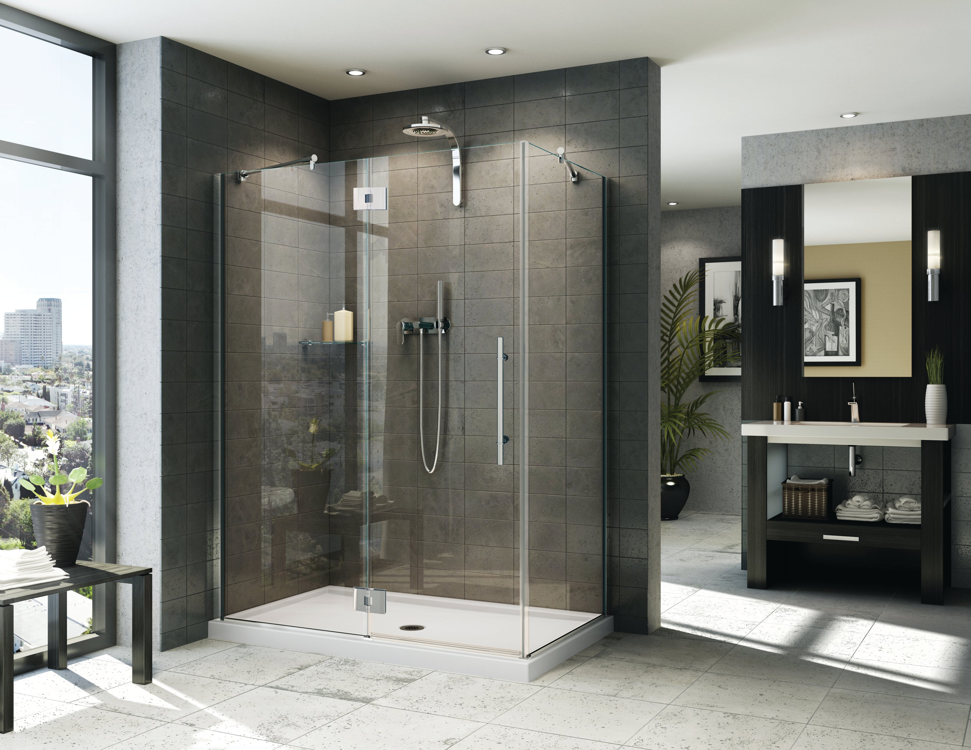 chrome shower door