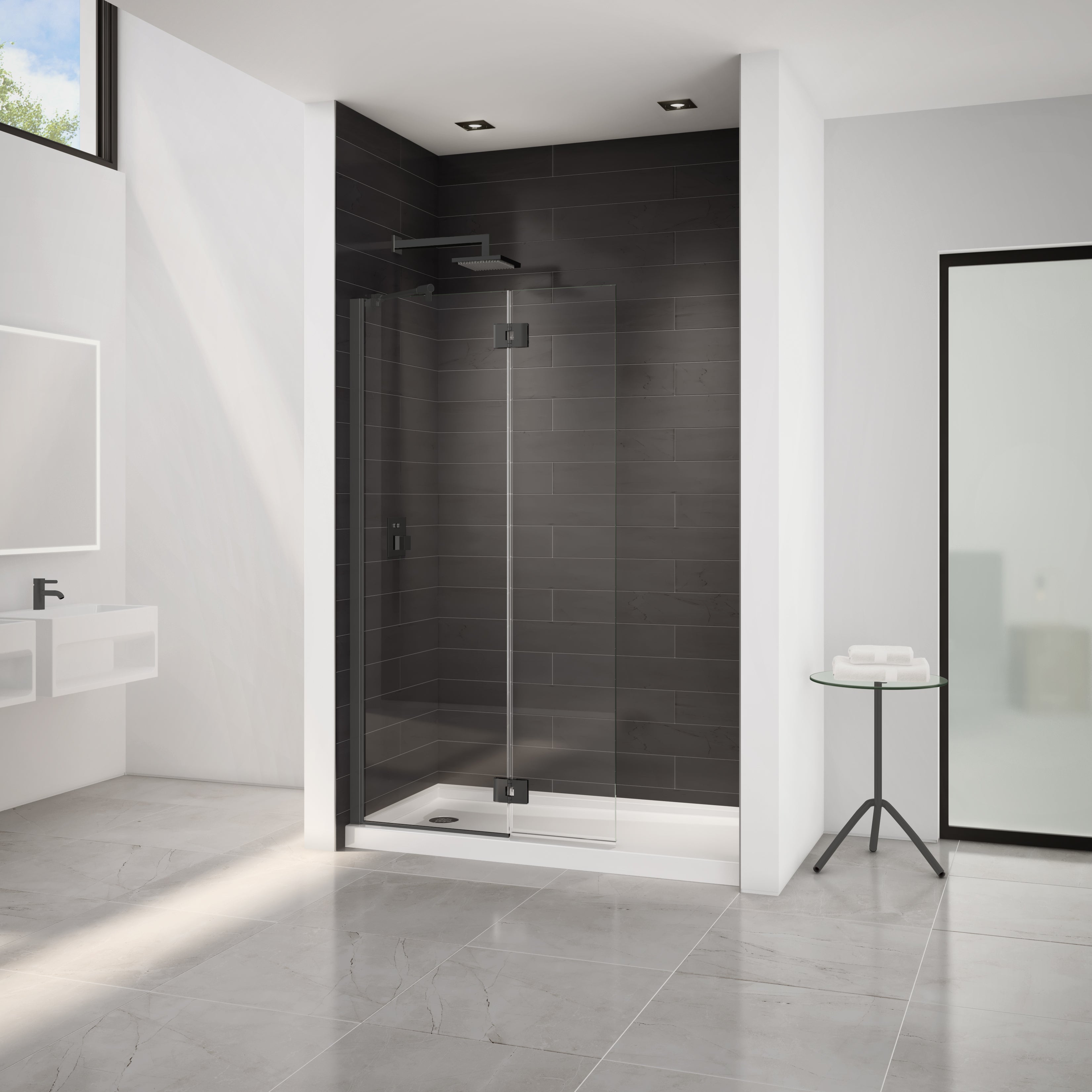 matte black shower door