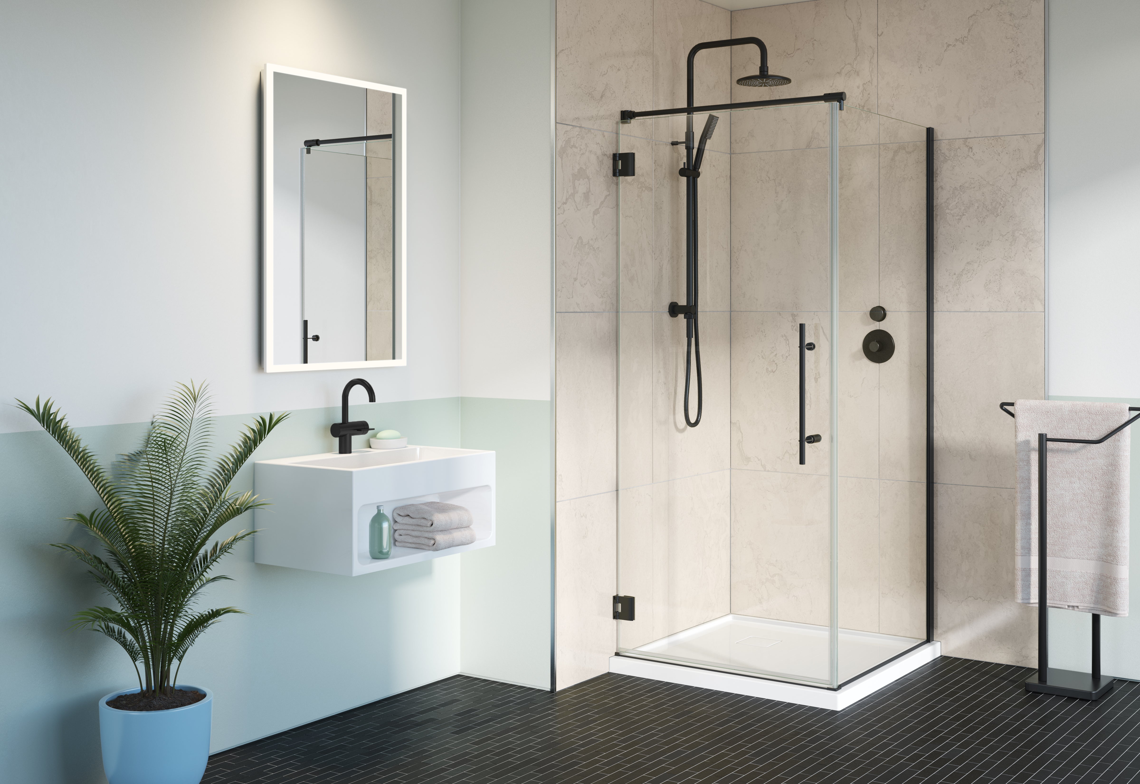 matte black shower door