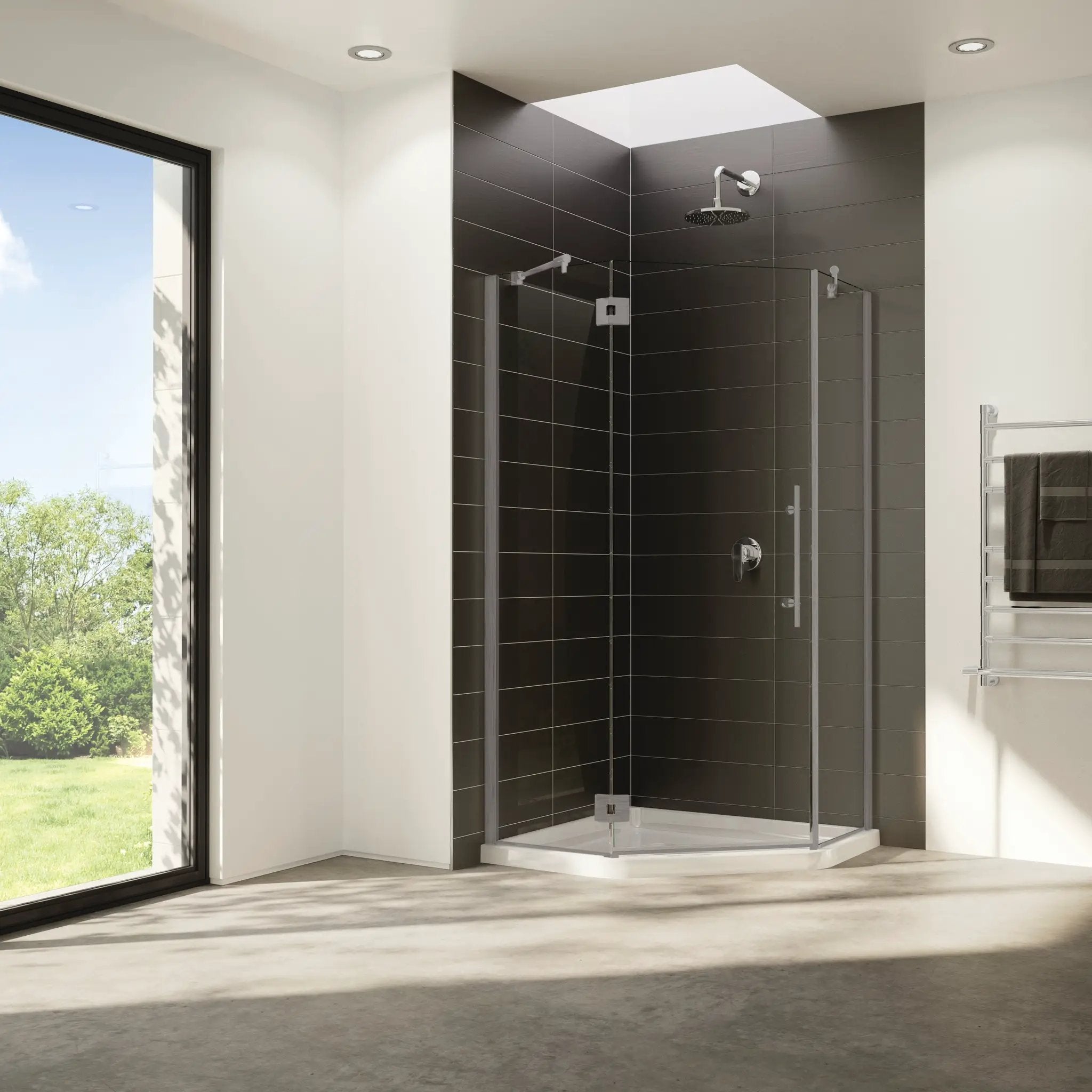 brushed nickel shower door