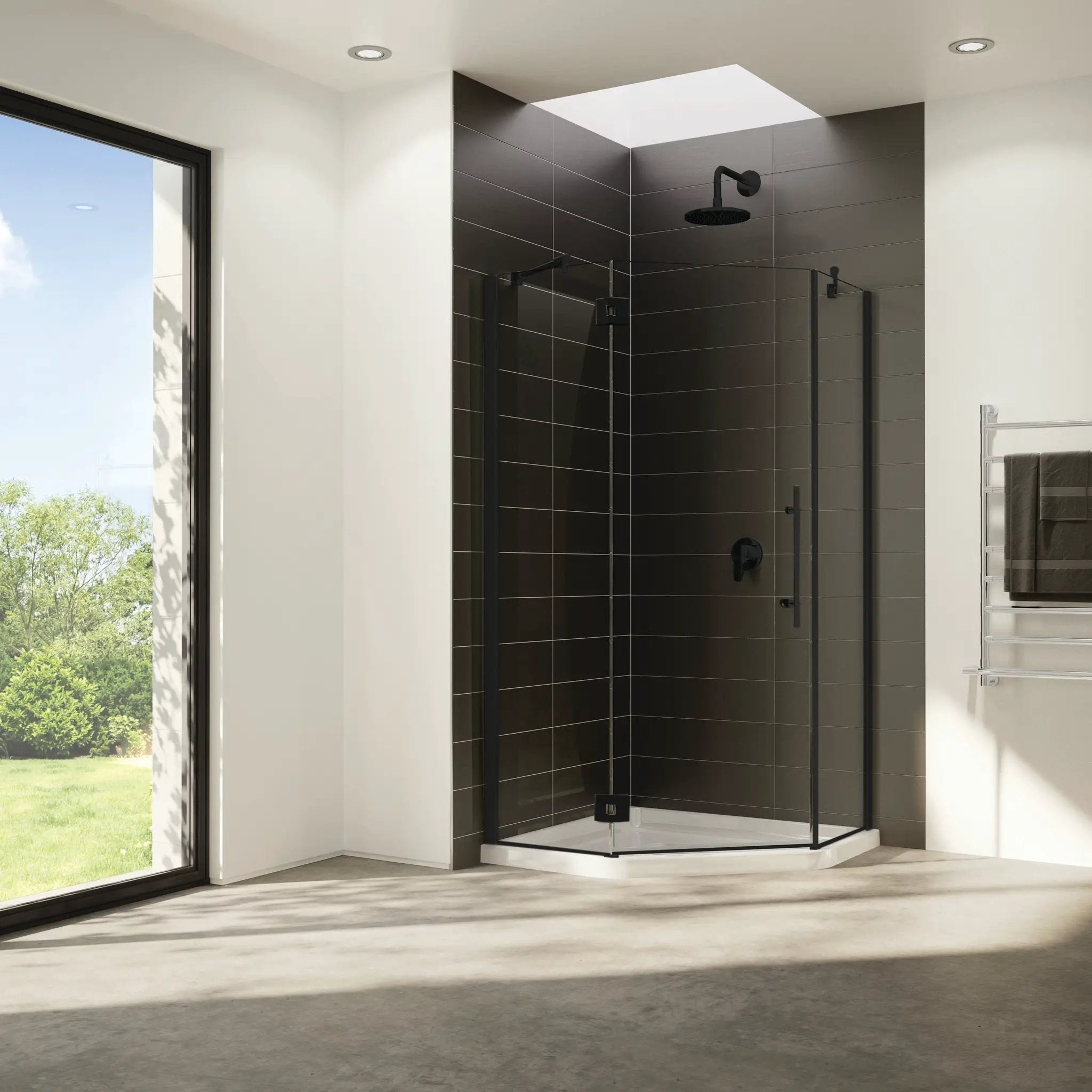 matte black shower door
