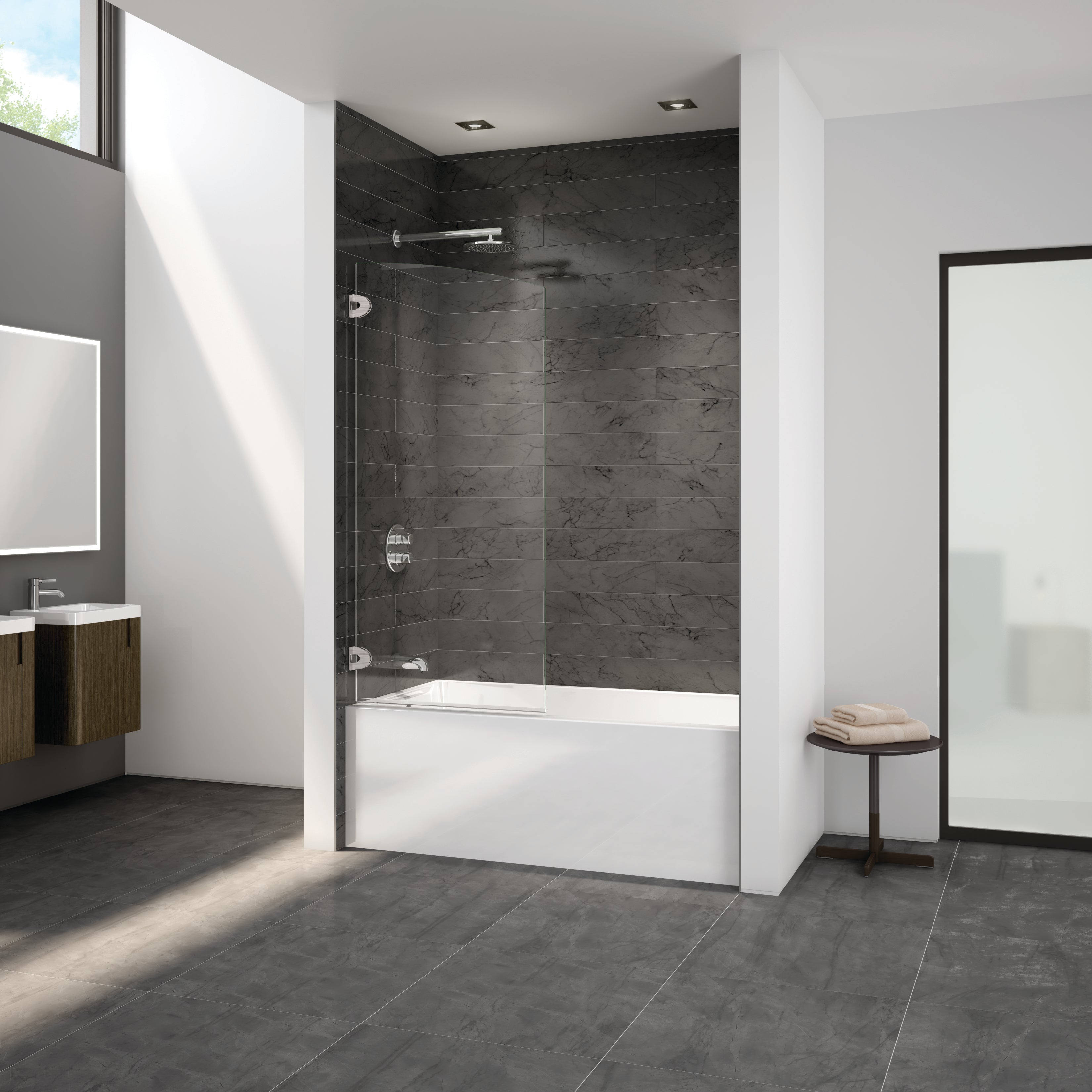 brushed nickel tub panel