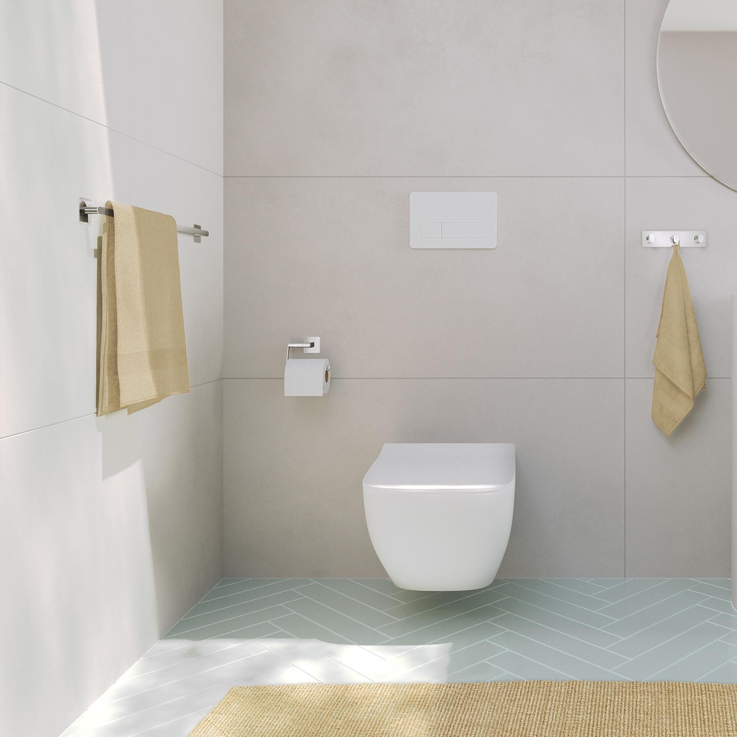 polished stainless steel towel rail