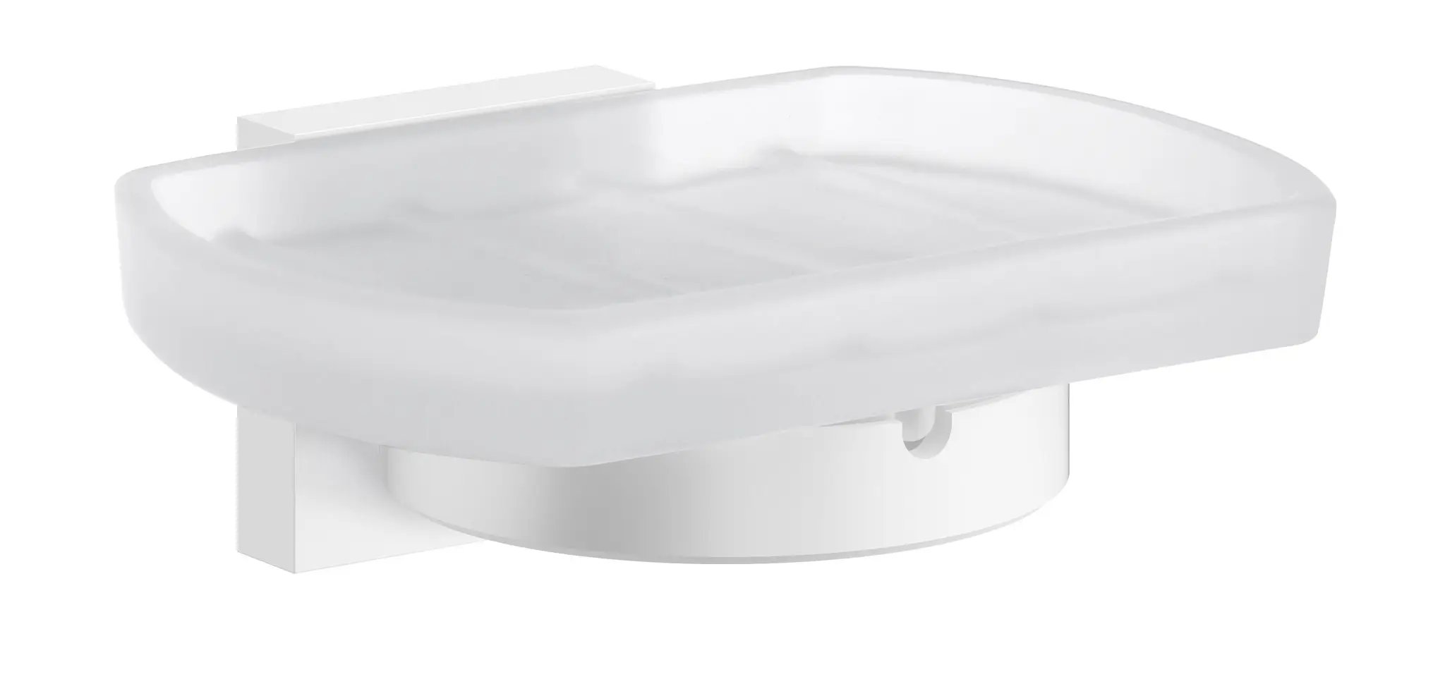 Smedbo House Holder with Frosted Glass Soap Dish in Polished Chrome by Smedbo