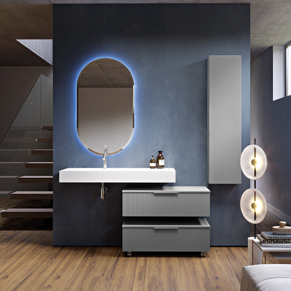 grey matte vanity