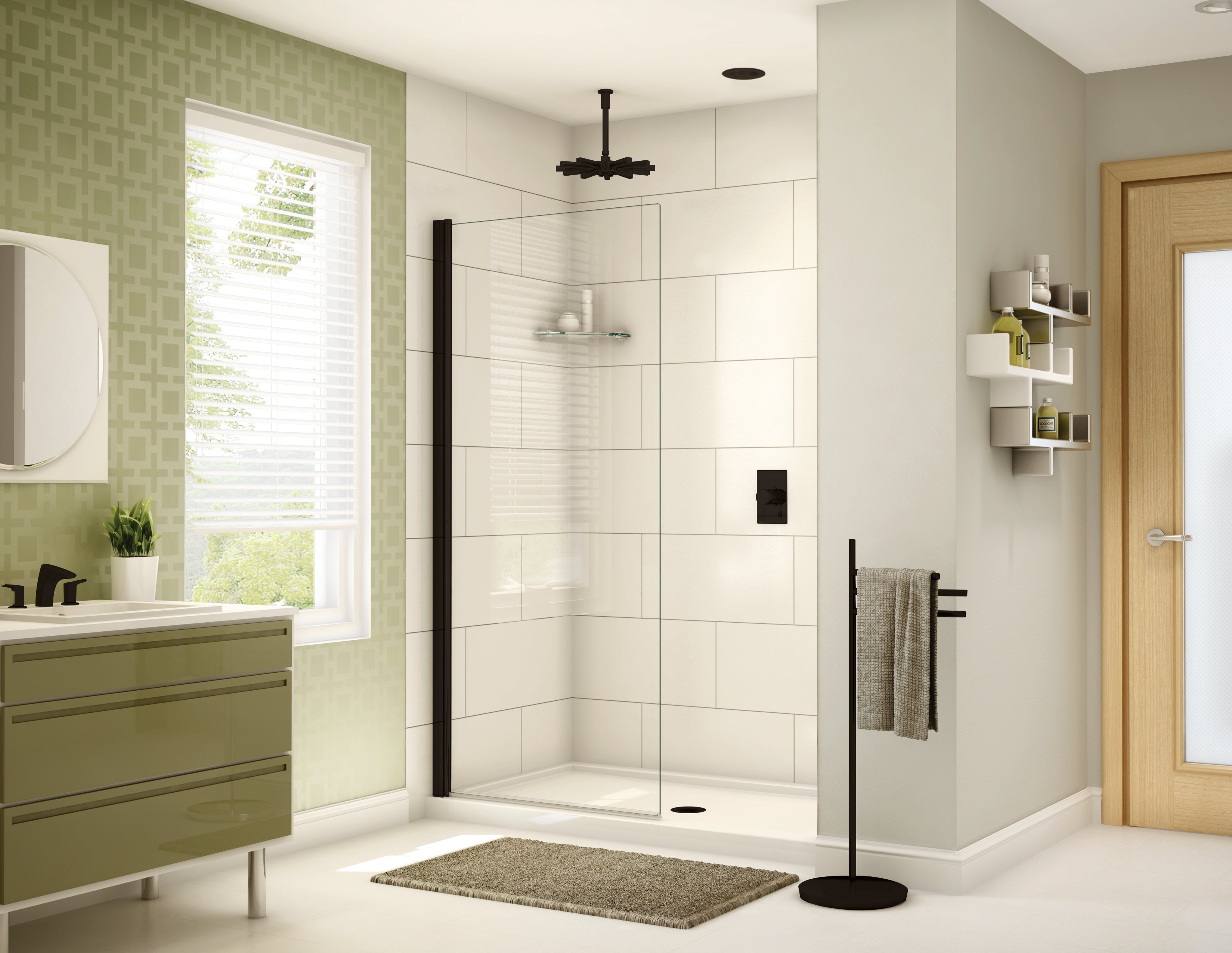 matte black shower panel