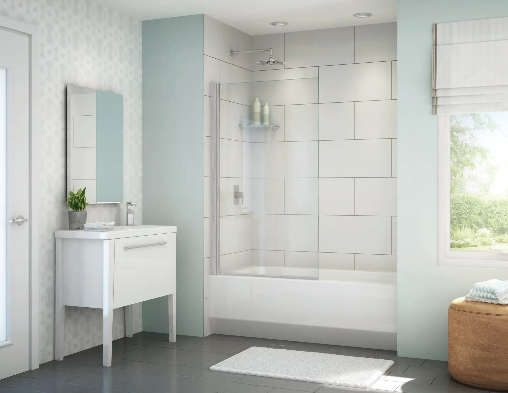 brushed nickel tub panel