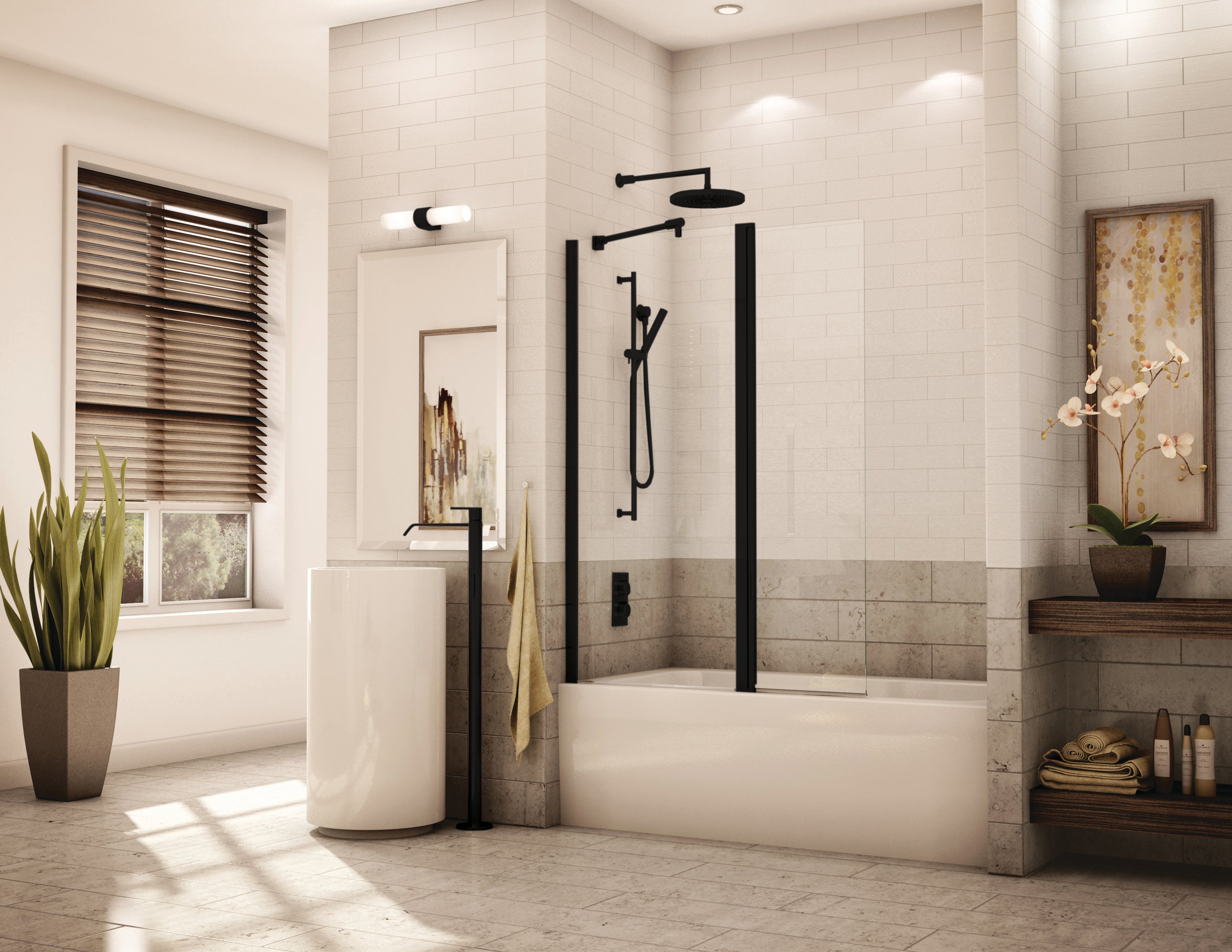 matte black tub shield