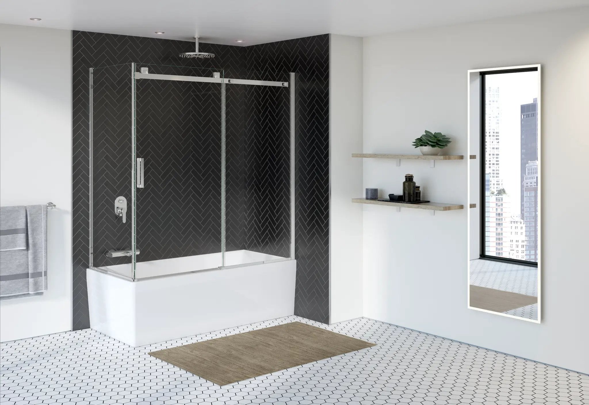 chrome shower door